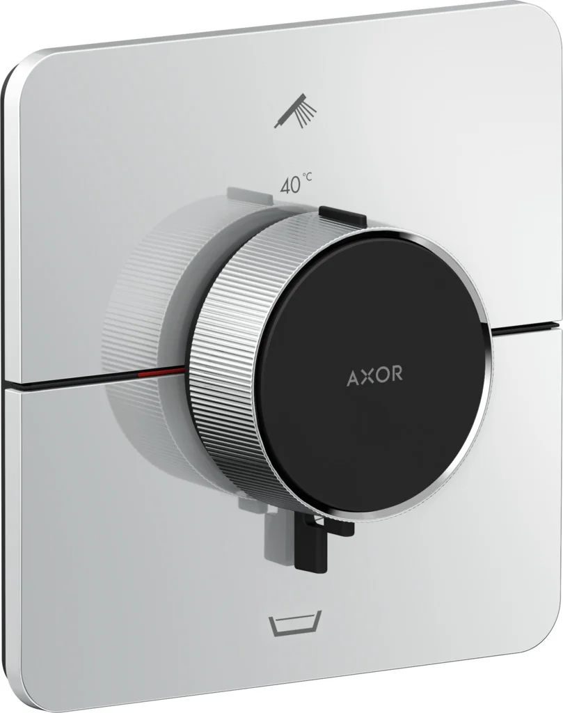 Hansgrohe AXOR ShowerSelect ID Thermostat Unterputz softsquare Chrom, 2 Verbraucher, flache Rosette, einfache Installation, max. Durchfluss 26 l/min
