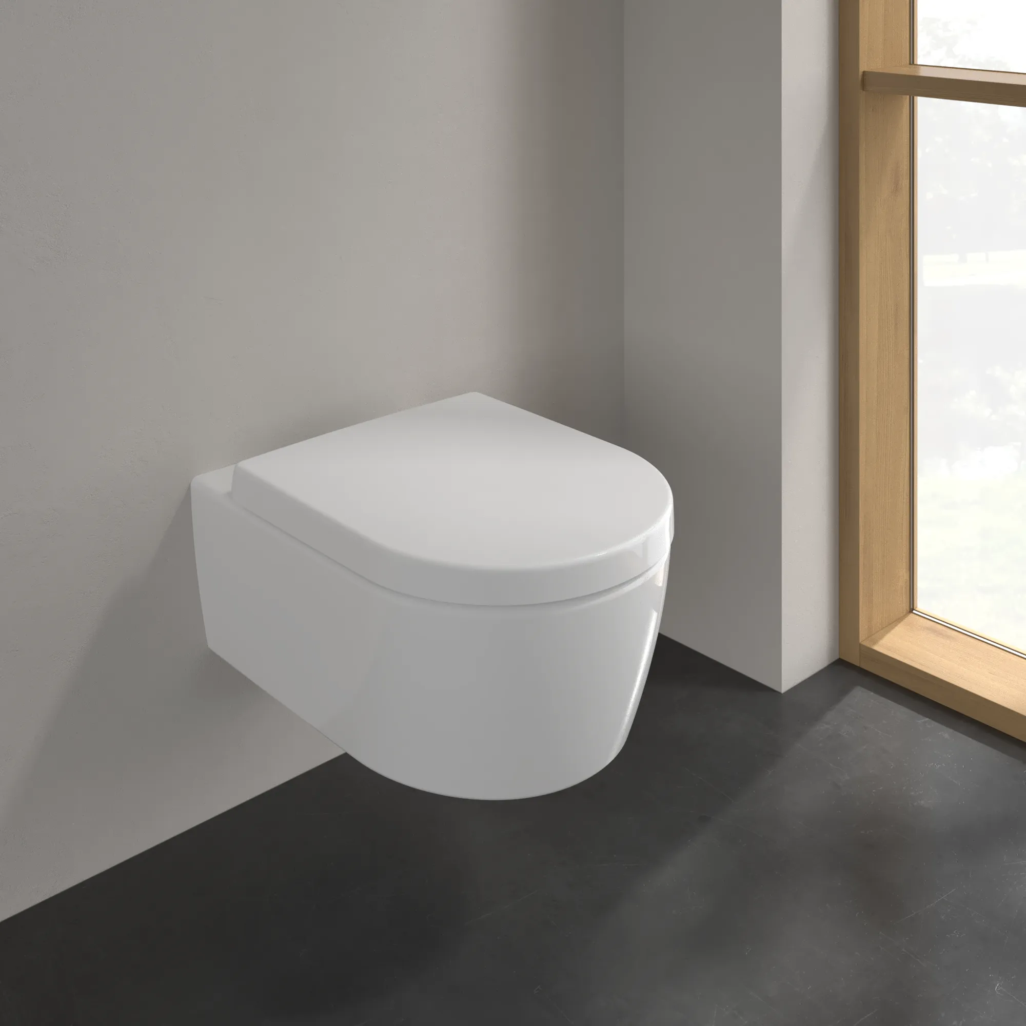 Wand-Tiefspül-WC Combi-Pack DirectFlush „Avento“ 37 × 31,5 cm mit CeramicPlus, ohne Spülrand