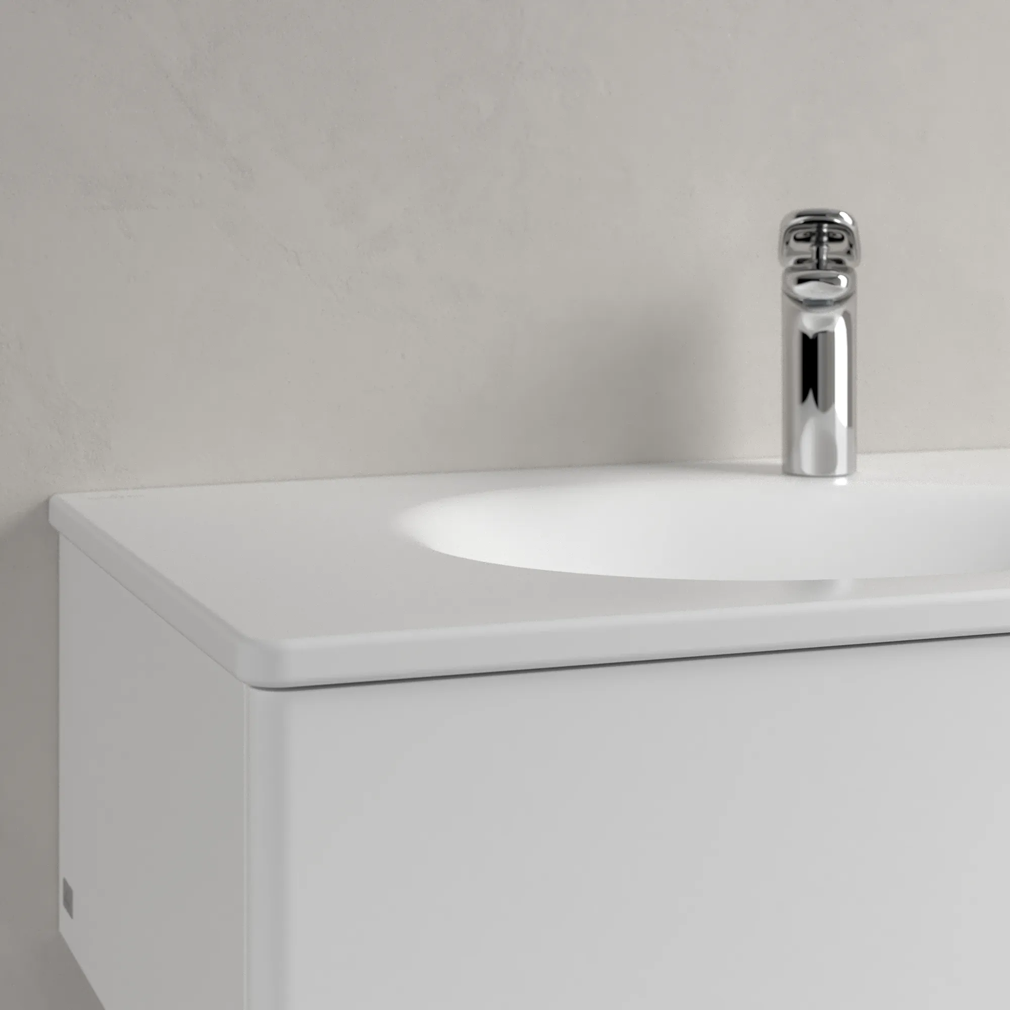 Villeroy & Boch Schrankwaschtisch Antao 4A7584, Stone White CeramicPlus, 800x500x150 mm, mit verdecktem Überlauf, TitanCeram, für 1-Loch-Armatur