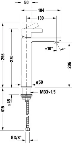Einhand-Waschtischarmatur „D-Neo“ Ausladung 139 mm in Chrom Einhand-Waschtischarmatur „D-Neo“ Ausladung 139 mm in Chrom