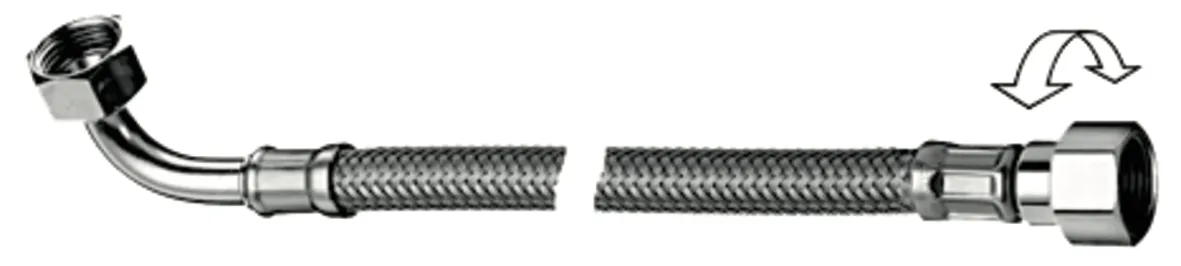 Schlauch Clean-Flex S, flexibel, 300 mm, Winkel mit Überwurfmutter G 3/8 IG und vormontierter Dichtung, Überwurfmutter G 3/8 IG mit vormontierter Dichtung