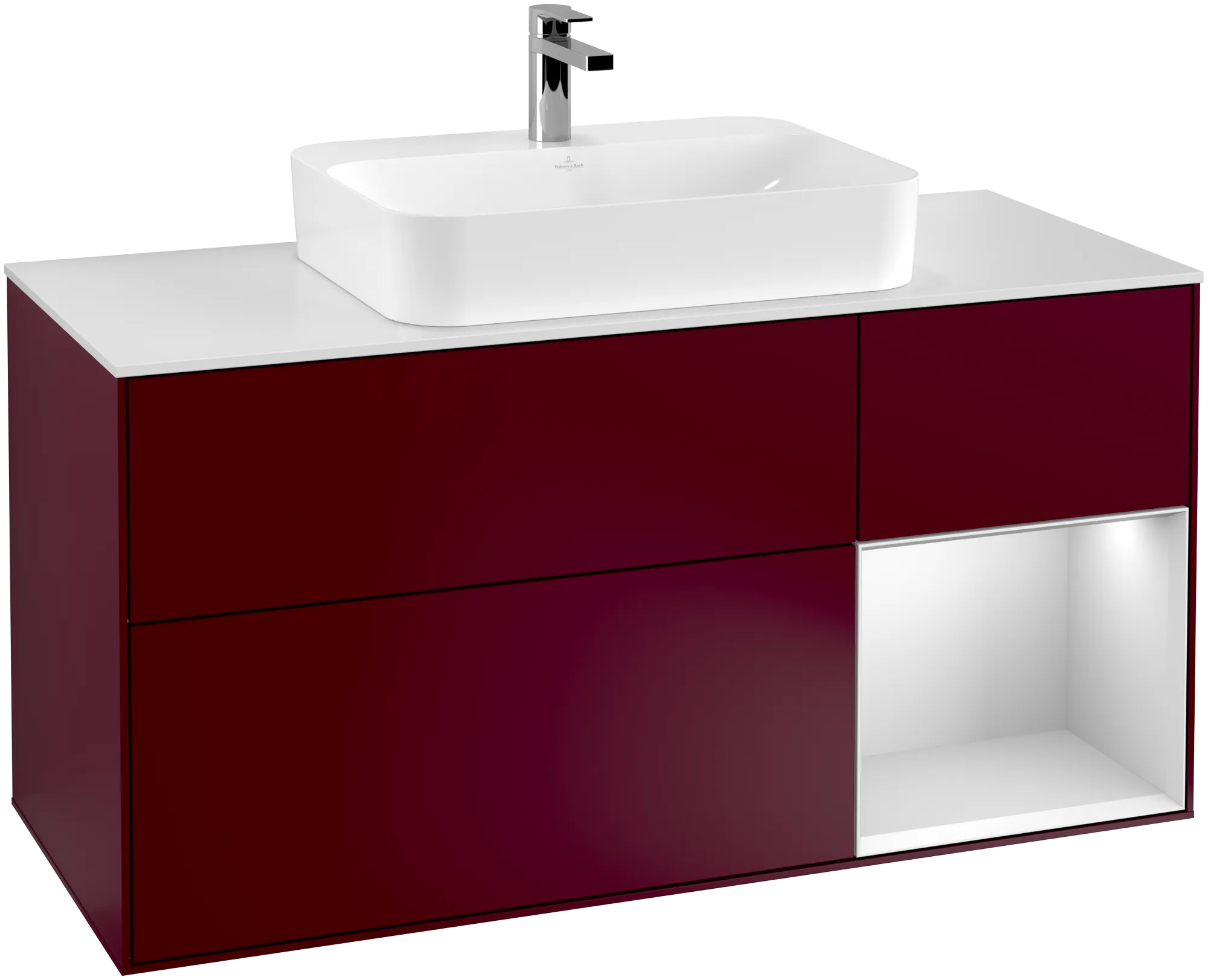Villeroy & Boch Waschtischunterschrank „Finion“ für Schrankwaschtisch 1200 × 603 × 501 mm Peony Matt Lacquer, für Becken mittig Villeroy & Boch Waschtischunterschrank „Finion“ für Schrankwaschtisch 1200 × 603 × 501 mm Peony Matt Lacquer, für Becken mittig