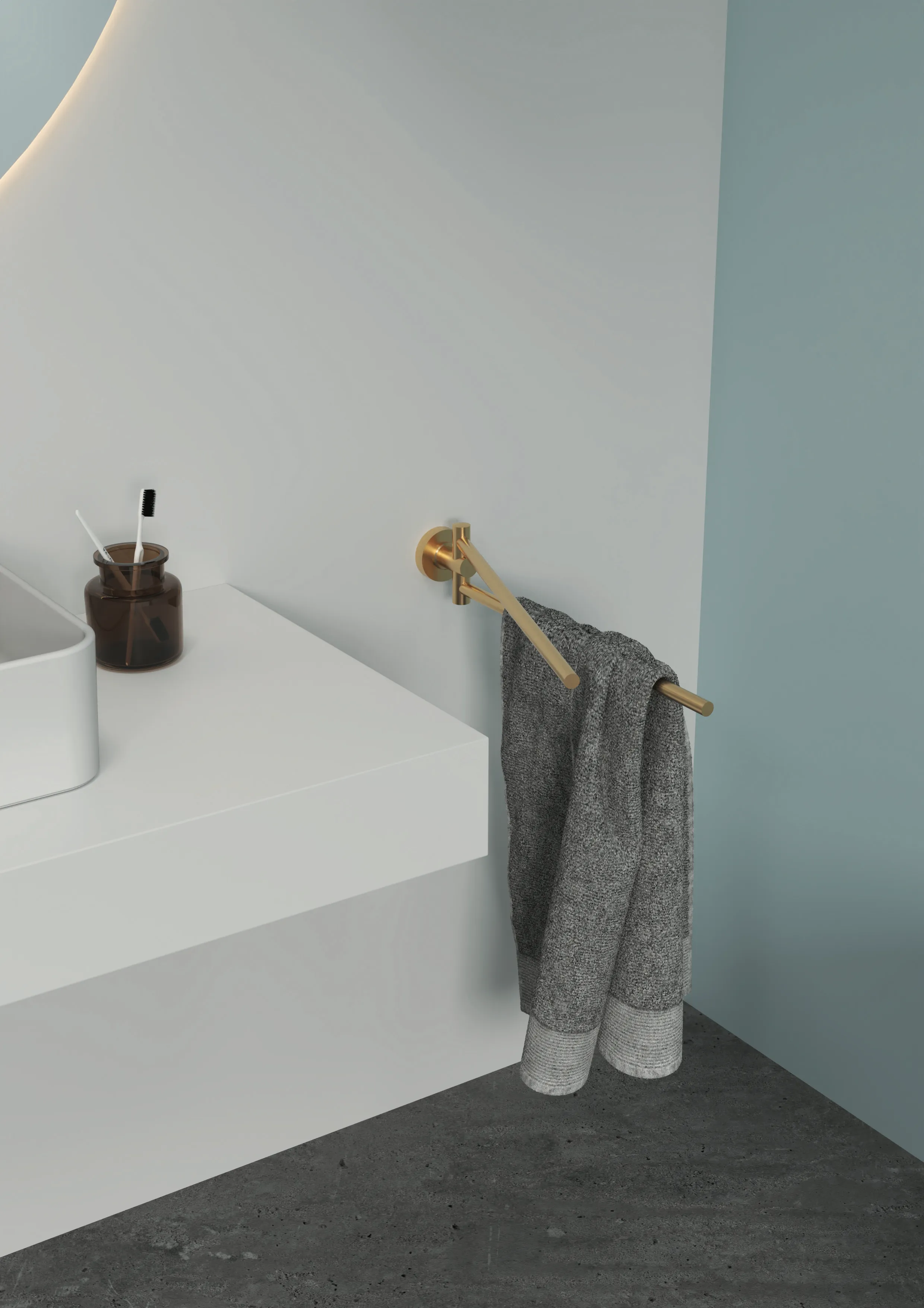 Ideal Standard Handtuchstange IOM doppelt Brushed Gold