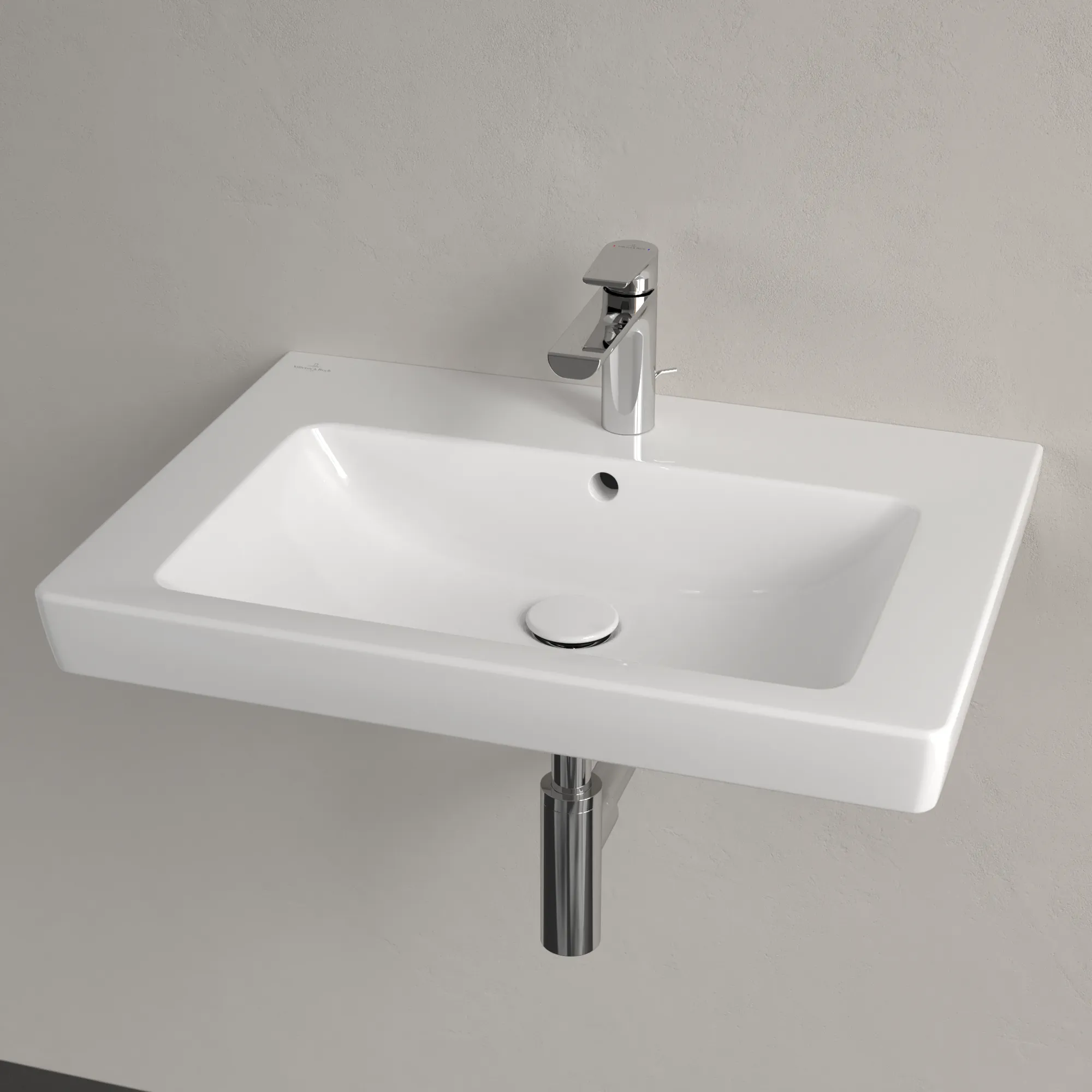 Villeroy & Boch Wandwaschtisch geschliffen „Subway 2.0“ 650 × 470 × 180 mm, mit Hahnlochbohrung, Hahnlochposition mittig, mit Hahnlochbank in Weiß Alpin Villeroy & Boch Wandwaschtisch geschliffen „Subway 2.0“ 650 × 470 × 180 mm, mit Hahnlochbohrung, Hahnlochposition mittig, mit Hahnlochbank in Weiß Alpin