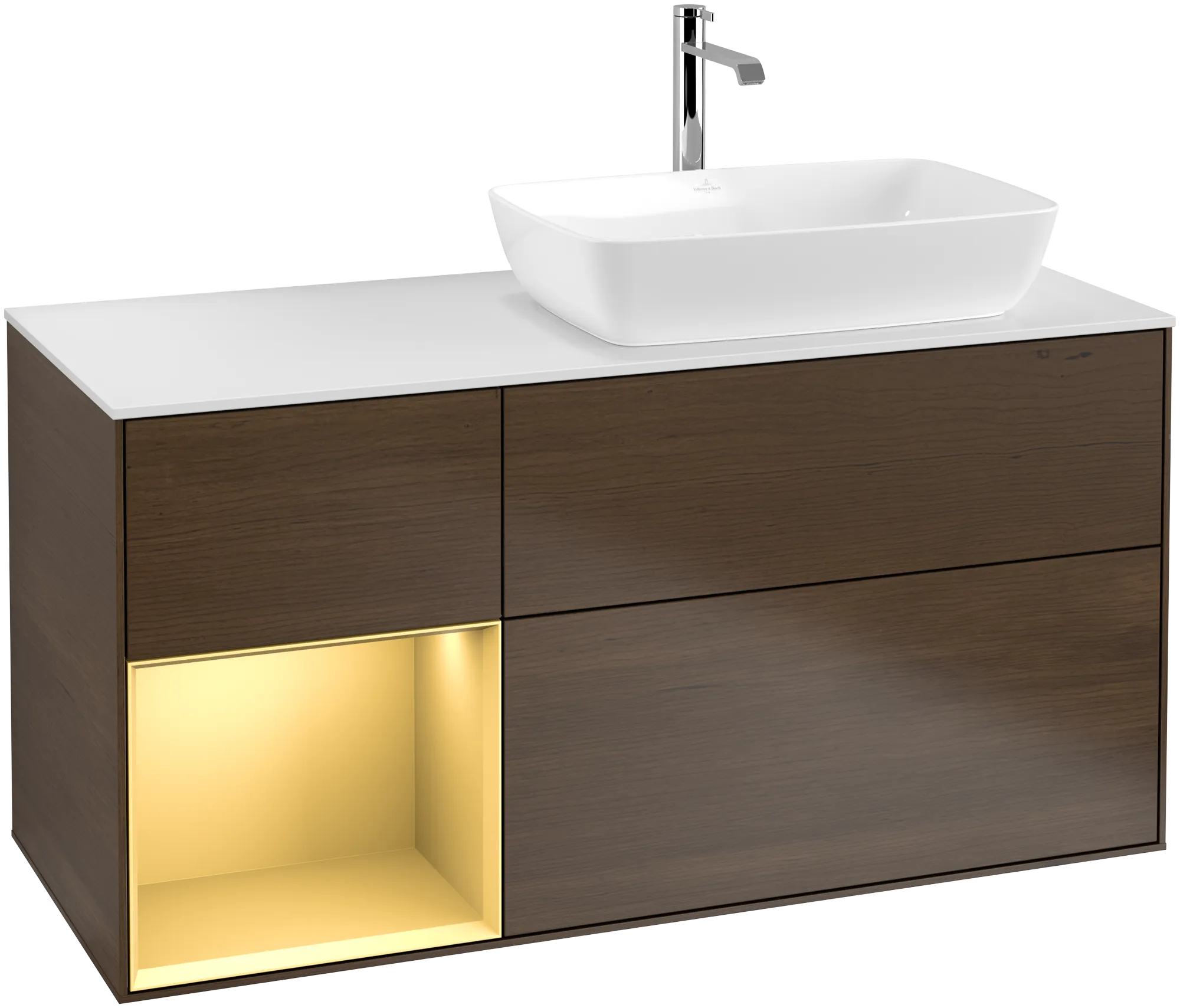 Villeroy & Boch Finion Waschbeckenunterschrank G80, 1200x603x501mm, mit Beleuchtung