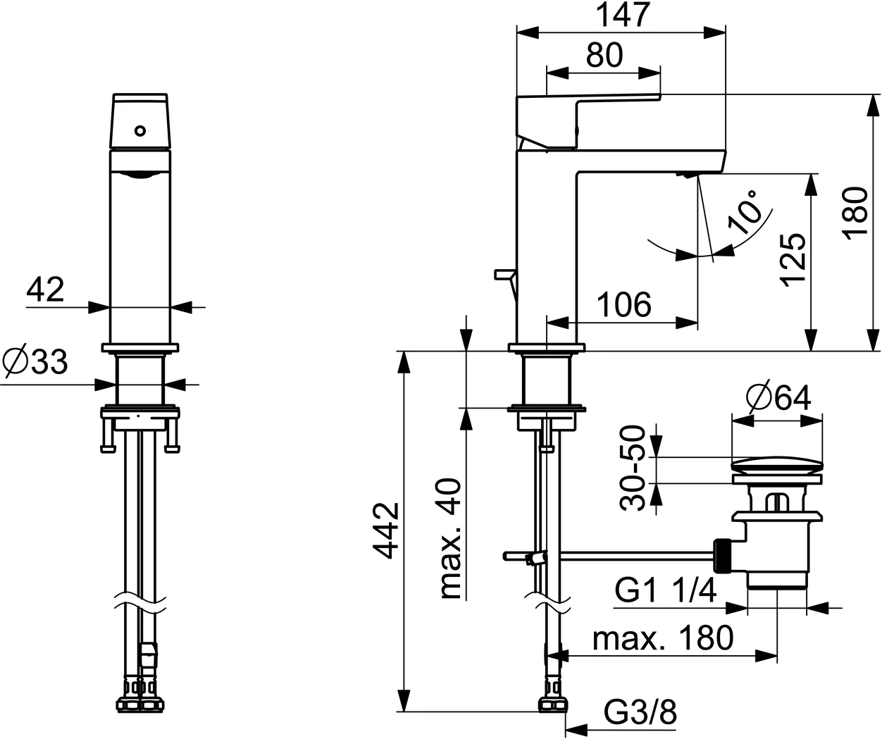 HansaSTELA Waschtischarmatur HansaSTELA 2021, Einhebelmischer, Chrom, Ausladung 174mm HansaSTELA Waschtischarmatur HansaSTELA 2021, Einhebelmischer, Chrom, Ausladung 174mm