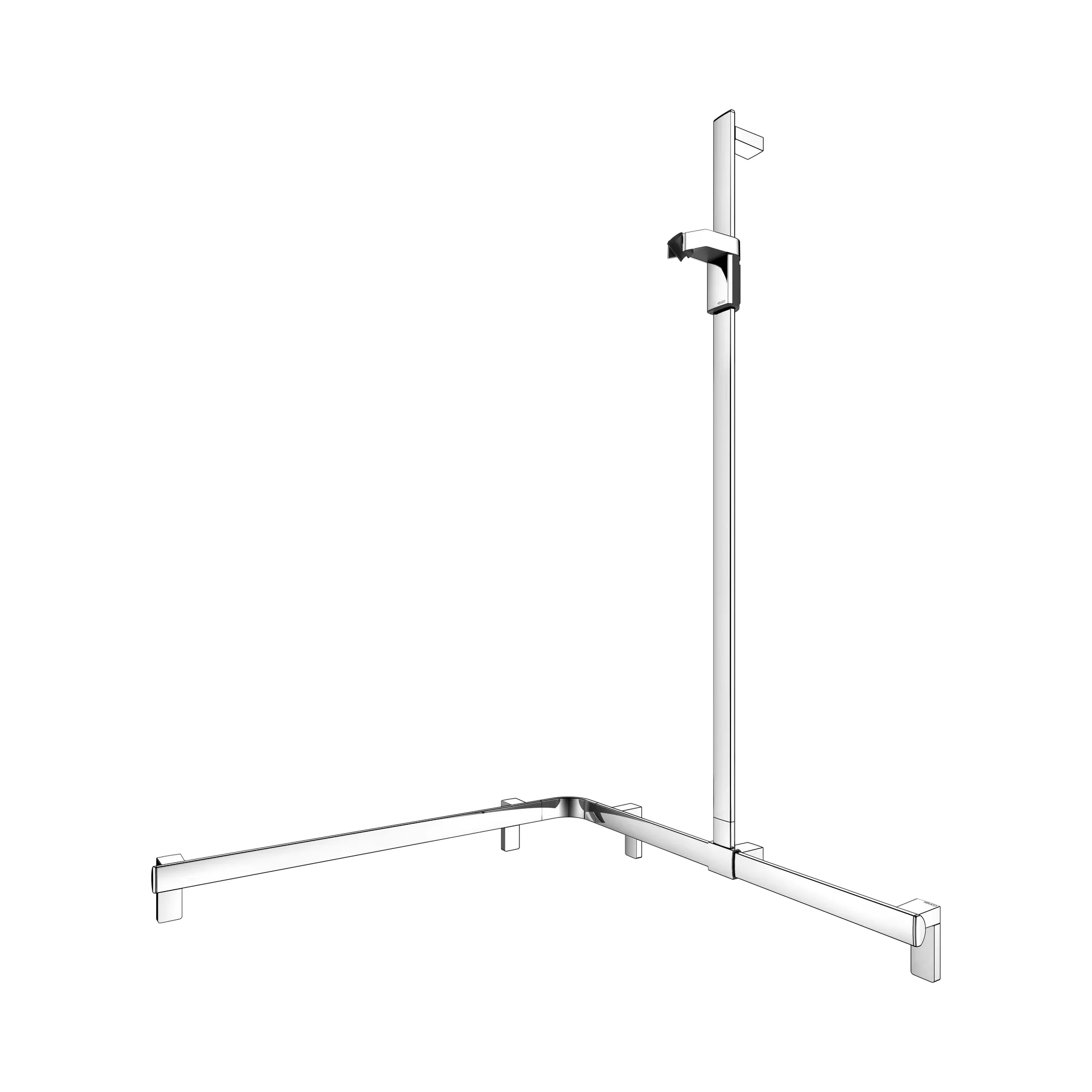 KEUCO Duschhandlauf mit Brausestange „Axess“ 850 × 850 × 1300 mm Ausführung rechts, in Verchromt KEUCO Duschhandlauf mit Brausestange „Axess“ 850 × 850 × 1300 mm Ausführung rechts, in Verchromt