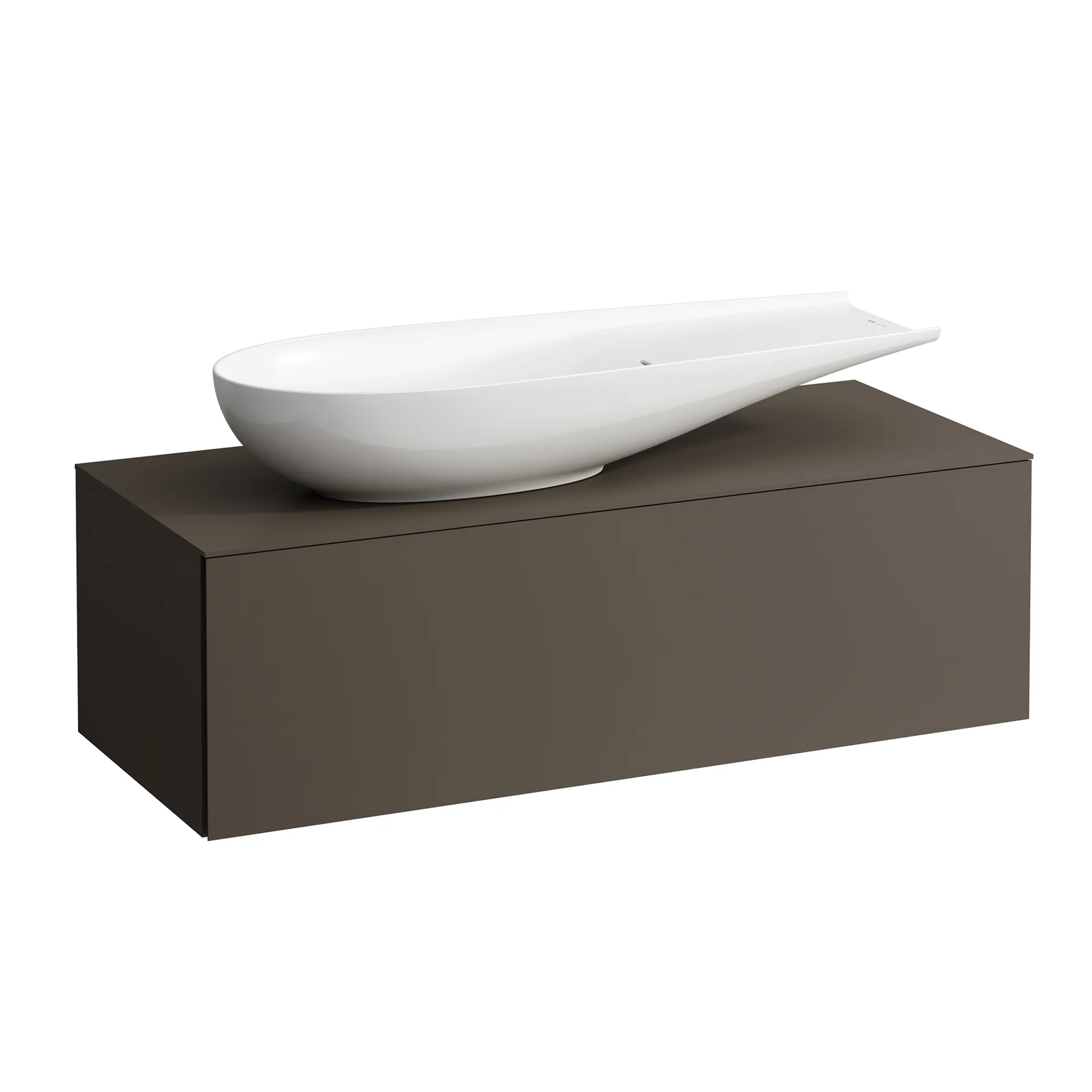 Laufen Schubladenelement „Ilbagnoalessi“ 1200 × 370 × 500 mm Dunkelbraun, ohne Hahnlochbohrung, links Laufen Schubladenelement „Ilbagnoalessi“ 1200 × 370 × 500 mm Dunkelbraun, ohne Hahnlochbohrung, links