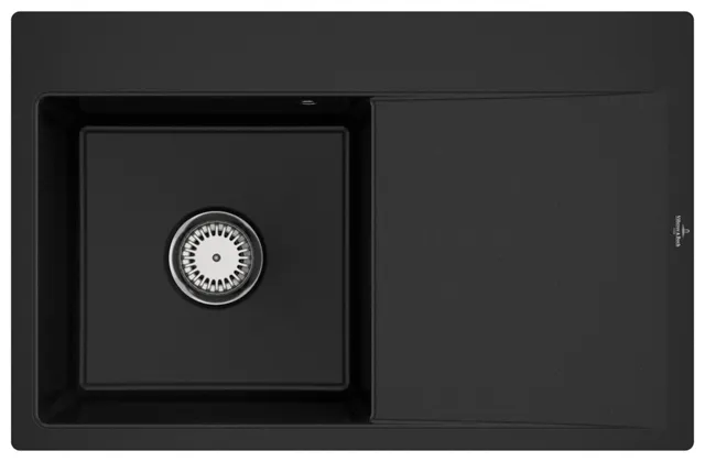 Villeroy & Boch flächenbündiges Küchenspülbecken „Subway Style“ 45 flat 780 × 510 × 220 mm, für Becken links in Chromite Villeroy & Boch flächenbündiges Küchenspülbecken „Subway Style“ 45 flat 780 × 510 × 220 mm, für Becken links in Chromite