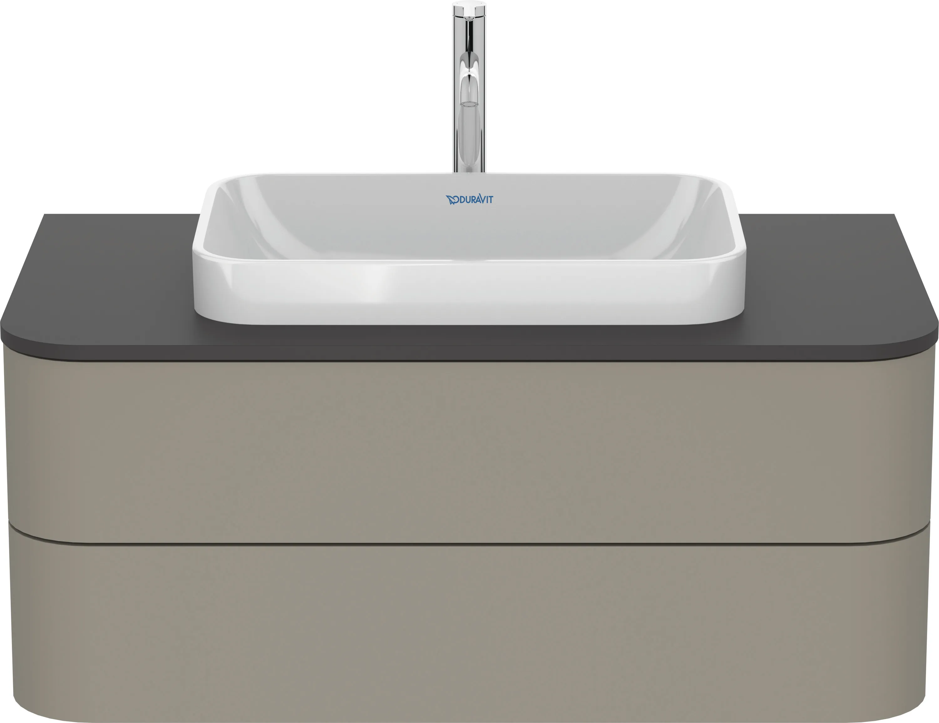 Duravit Waschtischunterschrank wandhängend „Happy D.2 Plus“ 100 × 40,8 × 55 cm Steingrau Seidenmatt