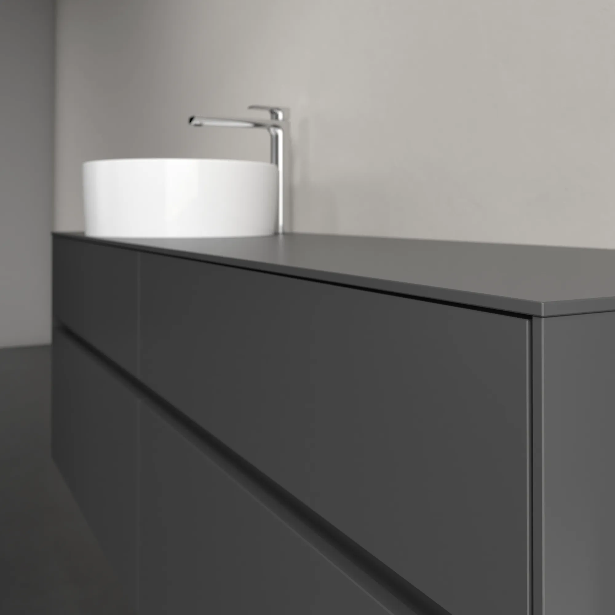 Villeroy & Boch Waschtischunterschrank „Collaro“ 1600 × 548 × 500 mm Graphite, mit Beleuchtung, für Becken links