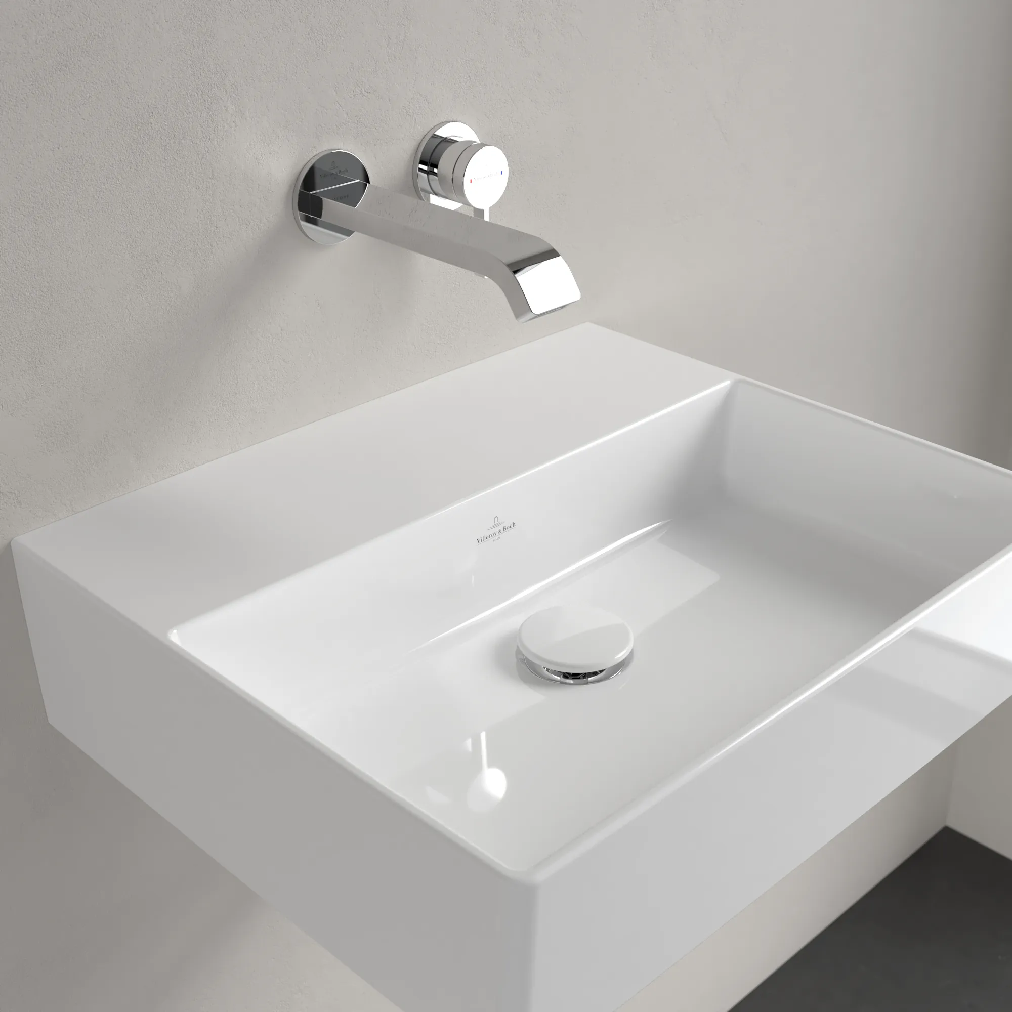 Villeroy & Boch Wandwaschtisch aus TitanCeram geschliffen „Memento 2.0“ 500 × 420 × 140 mm, ohne Hahnlochbohrung in Weiß Alpin Villeroy & Boch Wandwaschtisch aus TitanCeram geschliffen „Memento 2.0“ 500 × 420 × 140 mm, ohne Hahnlochbohrung in Weiß Alpin