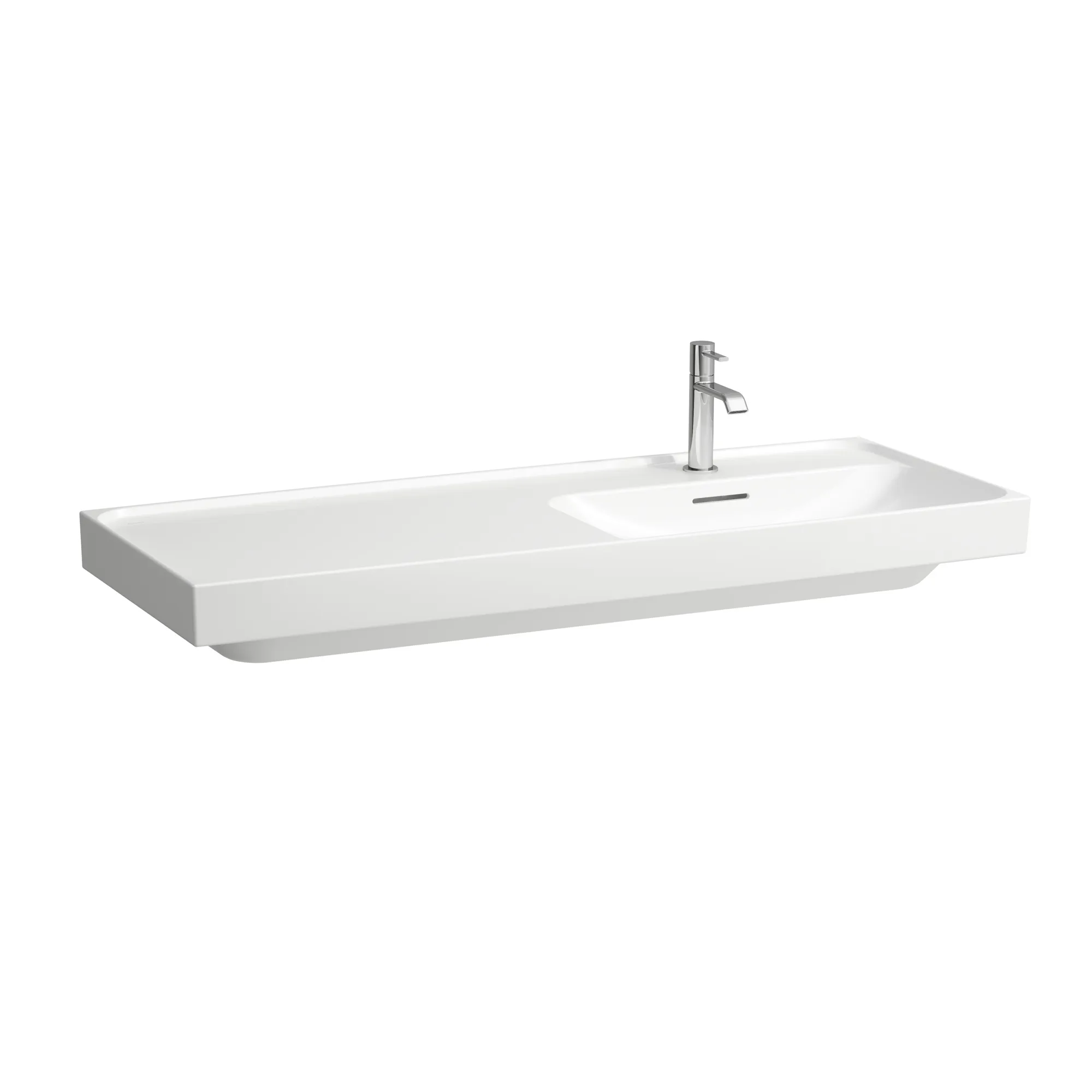 Waschtisch MEDA 460x1200x160 Ablage links 1 Hahnloch mit Überlauf Weiß Waschtisch MEDA 460x1200x160 Ablage links 1 Hahnloch mit Überlauf Weiß