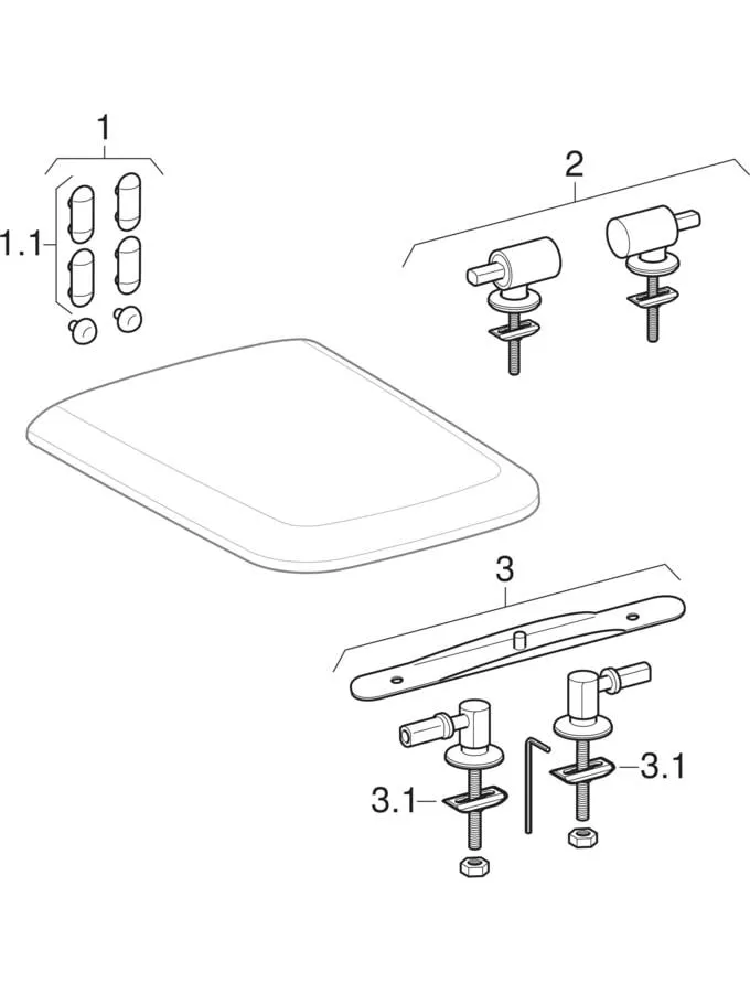 Wand-Tiefspül-WC „iCon Square“ geschlossene Form 35 × 31 × 54 cm ohne Spülrand, Befestigung verdeckt