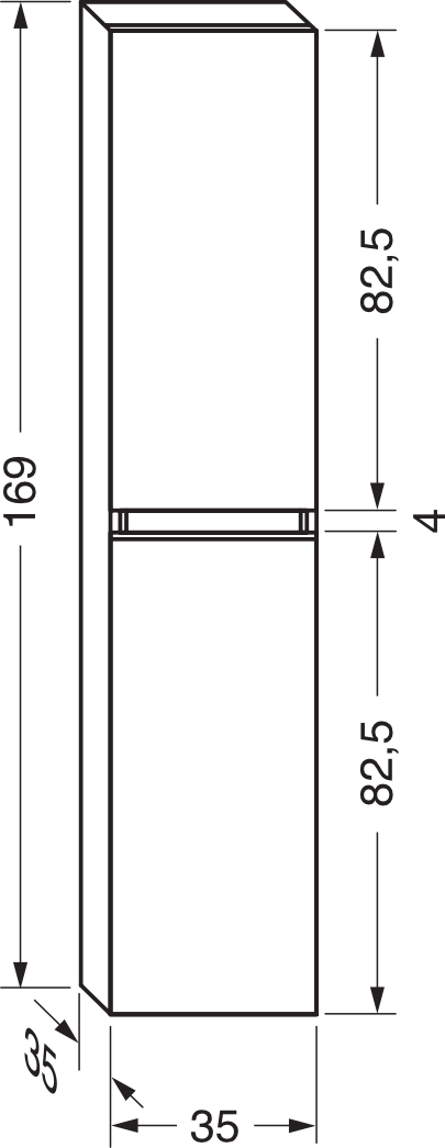 repaBAD Hochschrank „Base“ 350 × 1690 × 350 mm in Eiche Classic repaBAD Hochschrank „Base“ 350 × 1690 × 350 mm in Eiche Classic