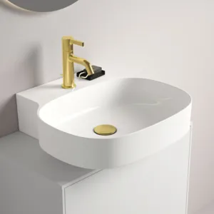 Waschbecken „Linda-X“ 50 × 48 × 13,5 cm, Hahnlochposition mittig in Weiß Waschbecken „Linda-X“ 50 × 48 × 13,5 cm, Hahnlochposition mittig in Weiß