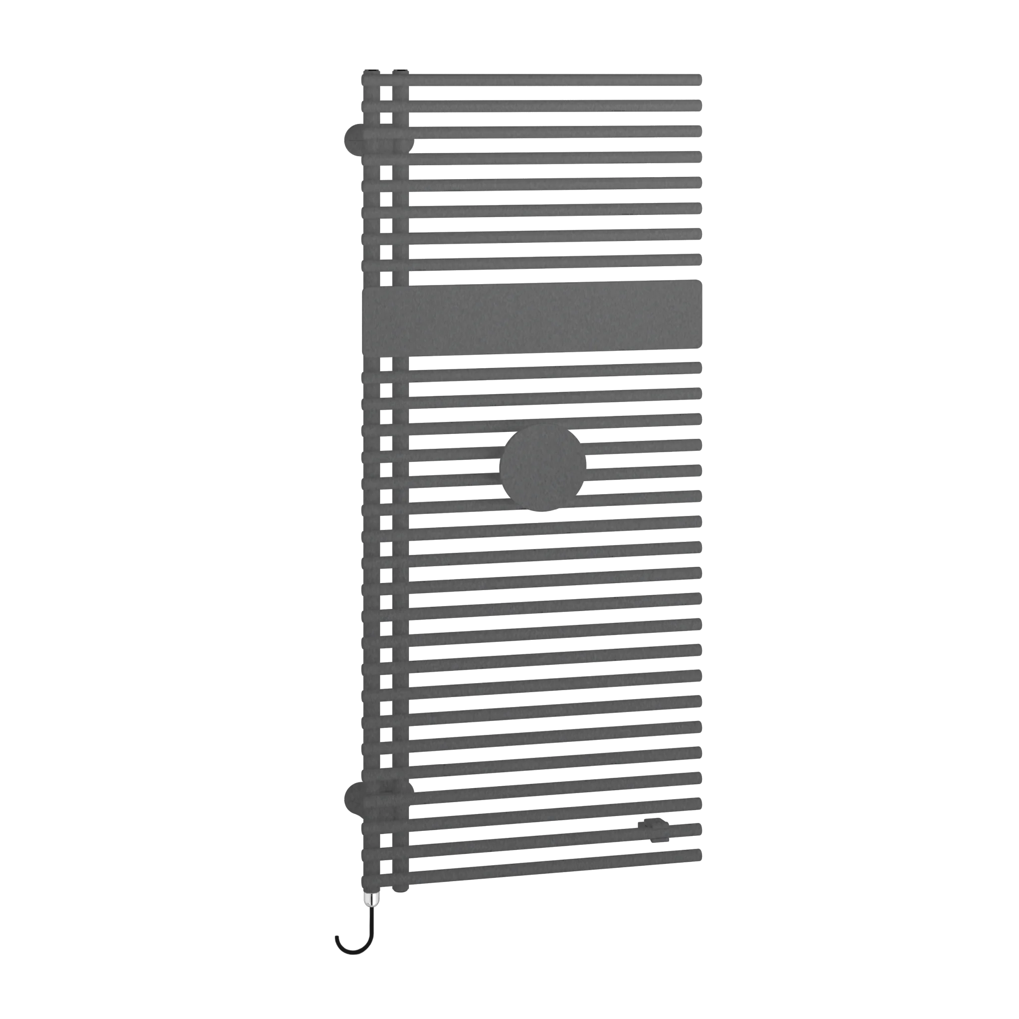 Kermi Credo Half round - Bad- und Wohnheizkörper, Elektrobetrieb, 1000x450x46 mm, graphit metallic / Holz, links, 400W Kermi Credo Half round - Bad- und Wohnheizkörper, Elektrobetrieb, 1000x450x46 mm, graphit metallic / Holz, links, 400W