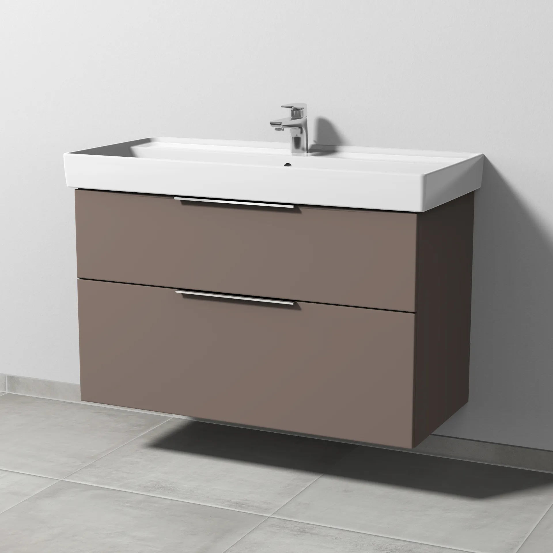 Sanipa Waschtischunterschrank „3way“ passend zu Keramik-Waschtische Collaro von Villeroy & Boch 950 × 588 × 447 mm in Taupe (matt)
