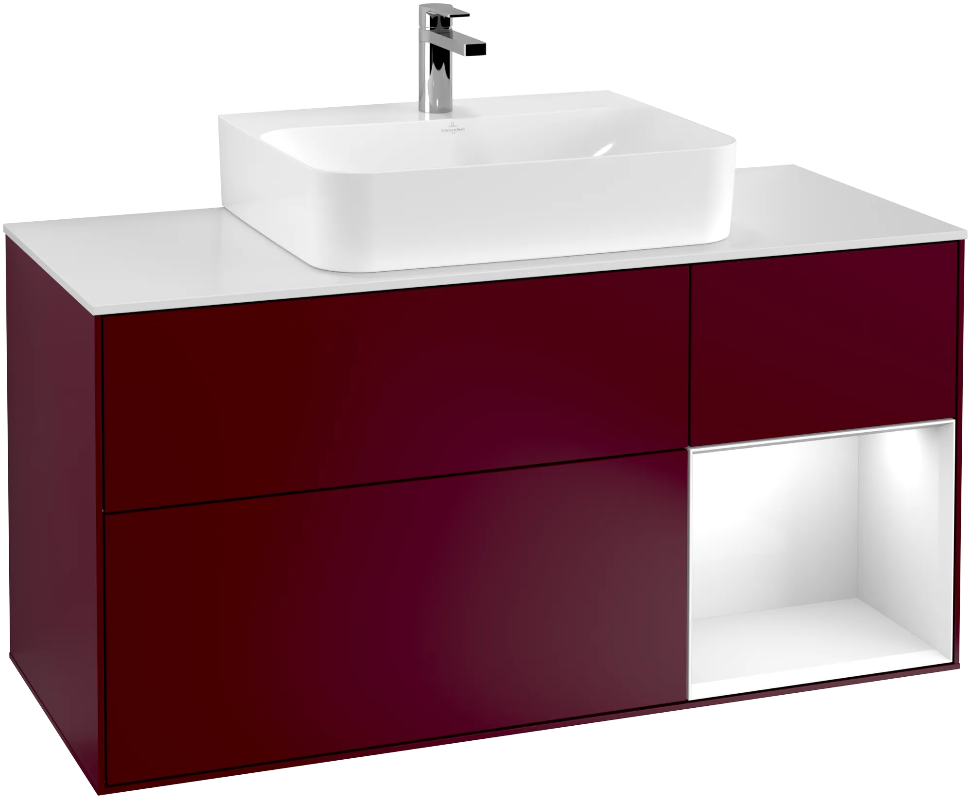 Villeroy & Boch Waschbeckenunterschrank Finion G17, 1200x603x501mm, mit Beleuchtung, 3 Auszüge