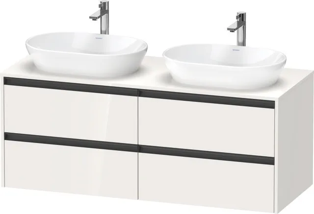 Duravit Waschtischunterschrank wandhängend „Ketho.2“ 140 × 56,8 × 55 cm in Weiß Hochglanz