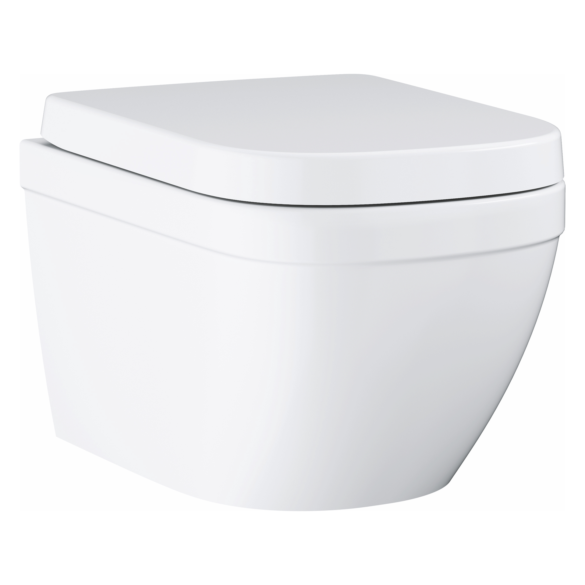 Wand-Tiefspül-WC-Set Euro Keramik 39693, mit Euro Keramik Wand-Tiefspül-WC kompakt und Euro Keramik WC-Sitz mit Deckel Soft Close, alpinweiß