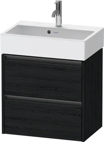 Duravit Waschtischunterschrank wandhängend „Ketho.2“ 58,4 × 54,9 × 39 cm in Eiche Schwarz