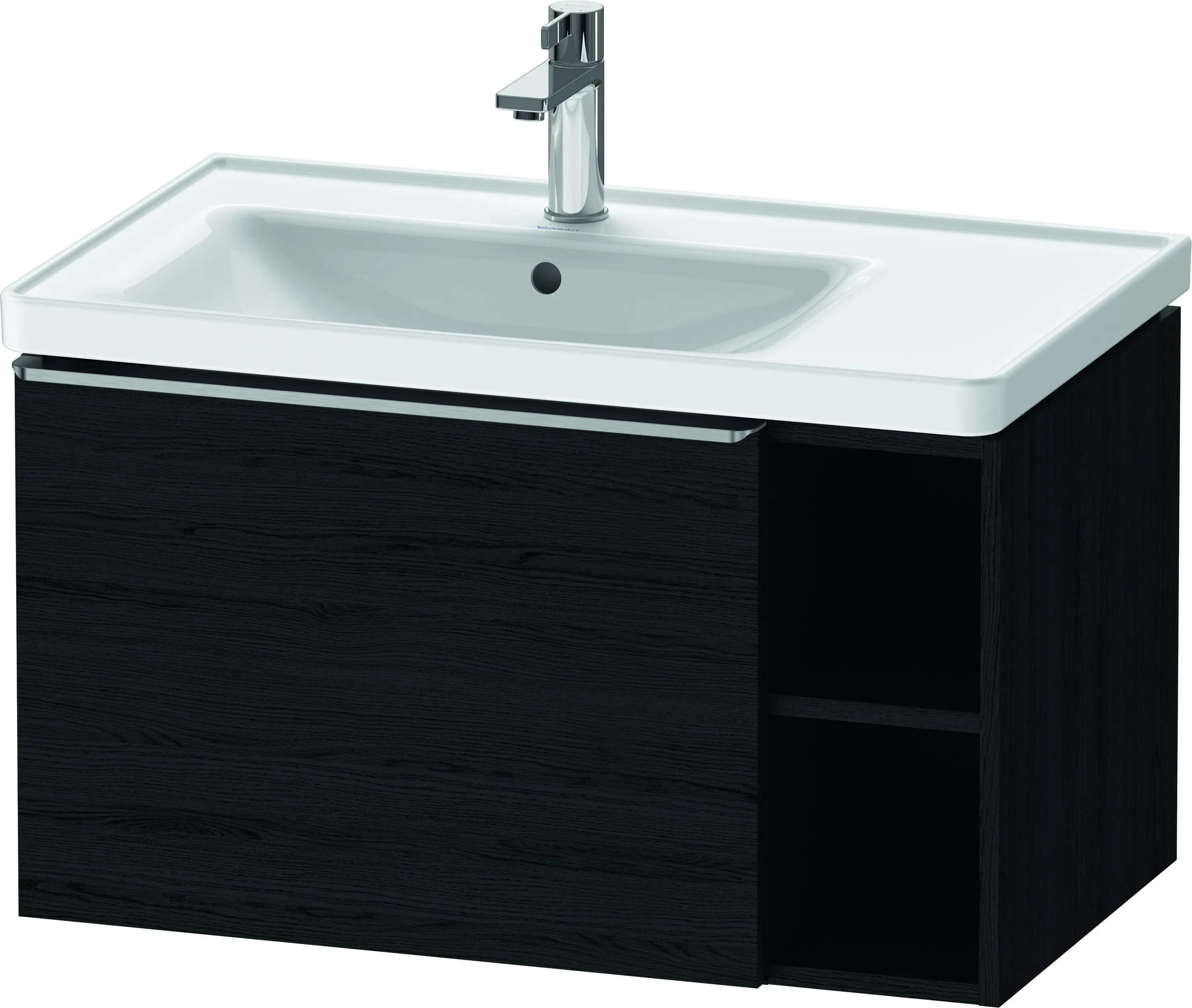 Duravit Waschtischunterschrank wandhängend „D-Neo“ 78,4 × 44 × 45,2 cm Eiche Schwarz