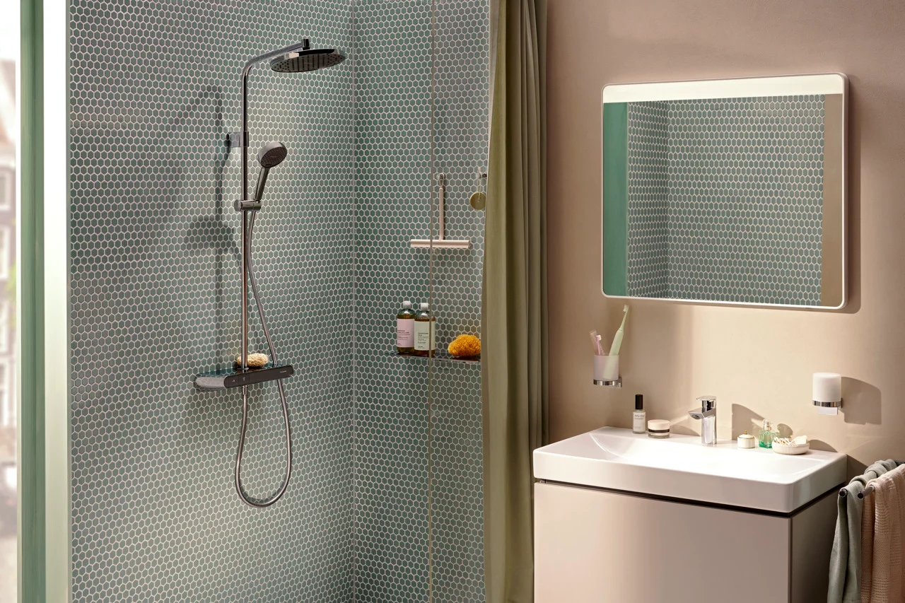 Activera S Showerpipe 240 1jet EcoSmart mit ShowerTablet Select 360 Varia, Oberfläche: Chrom