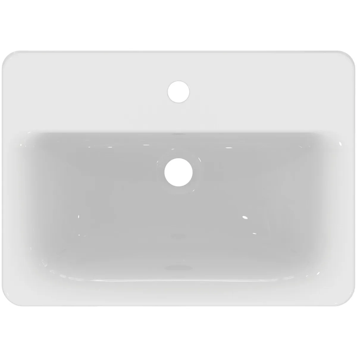 Ideal Standard Einbauwaschtisch Connect, rechteckig, 1 Hahnloch, weiß, 580x420x175 mm