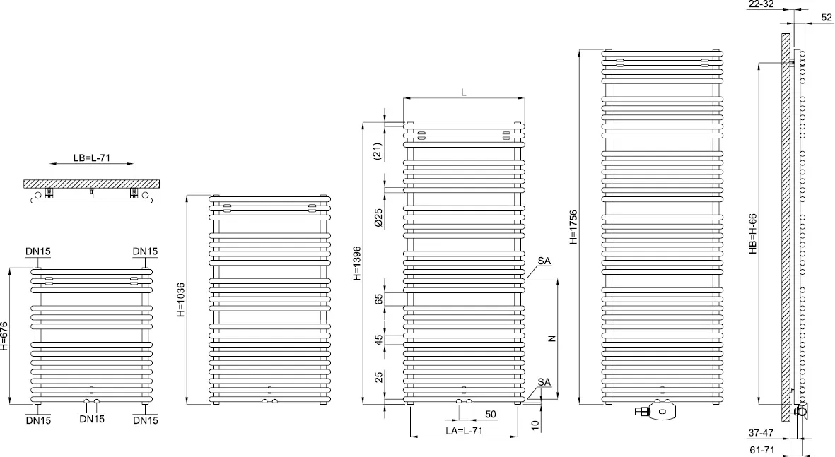 BEMM Design-Heizkörper „Cobo 1“ 50,1 × 139,6 cm in Sand perlmatt