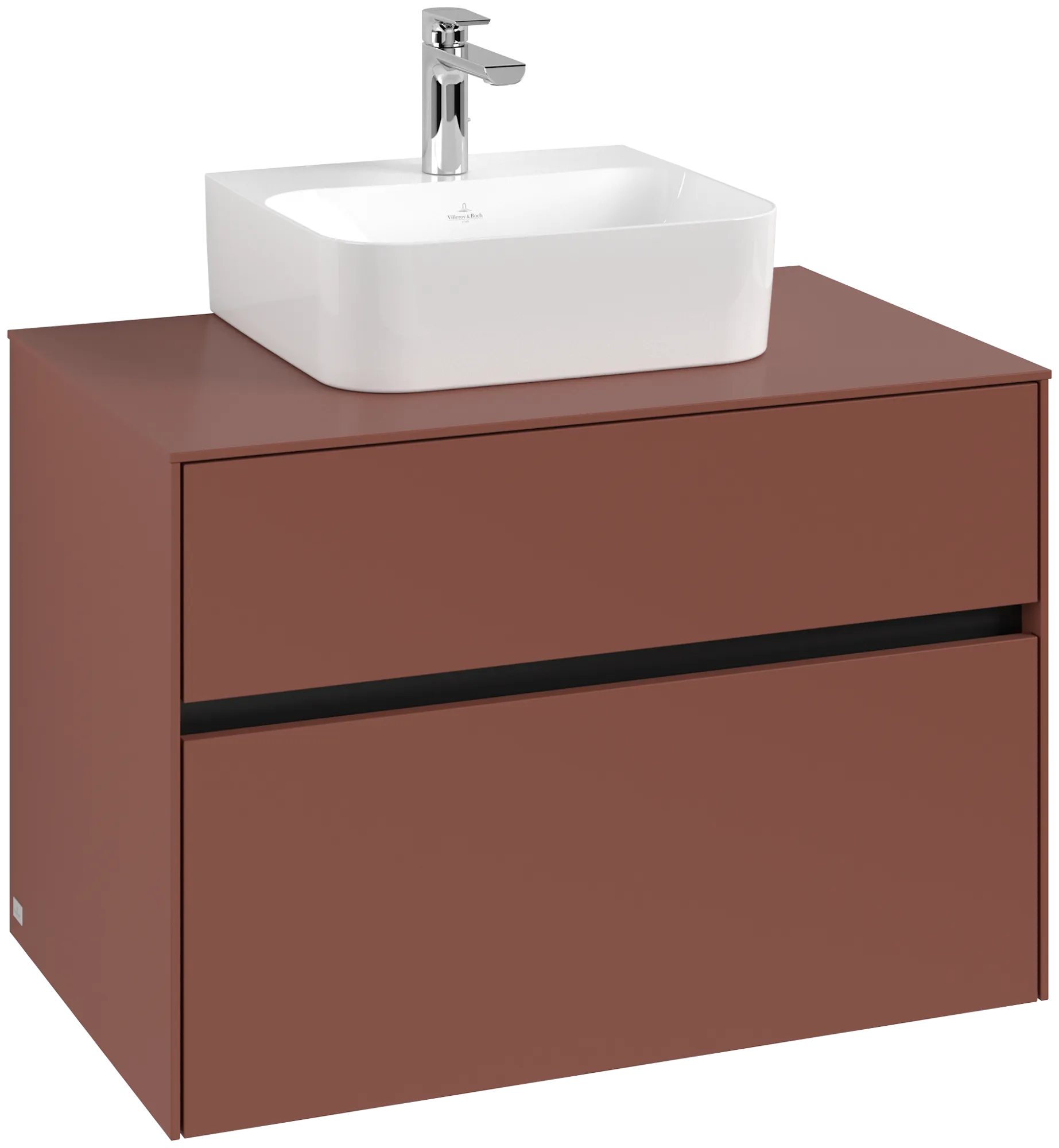 Villeroy & Boch Waschtischunterschrank „Collaro“ 800 × 548 × 500 mm Wine Red, mit Beleuchtung, für Becken mittig Villeroy & Boch Waschtischunterschrank „Collaro“ 800 × 548 × 500 mm Wine Red, mit Beleuchtung, für Becken mittig