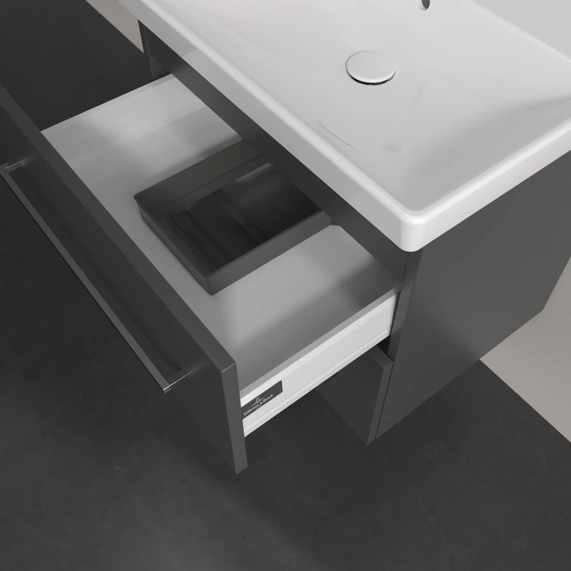 Villeroy & Boch Waschtischunterschrank „Avento“ für Schrankwaschtisch 630 × 514 × 452 mm Graphite, Soft Closing Villeroy & Boch Waschtischunterschrank „Avento“ für Schrankwaschtisch 630 × 514 × 452 mm Graphite, Soft Closing
