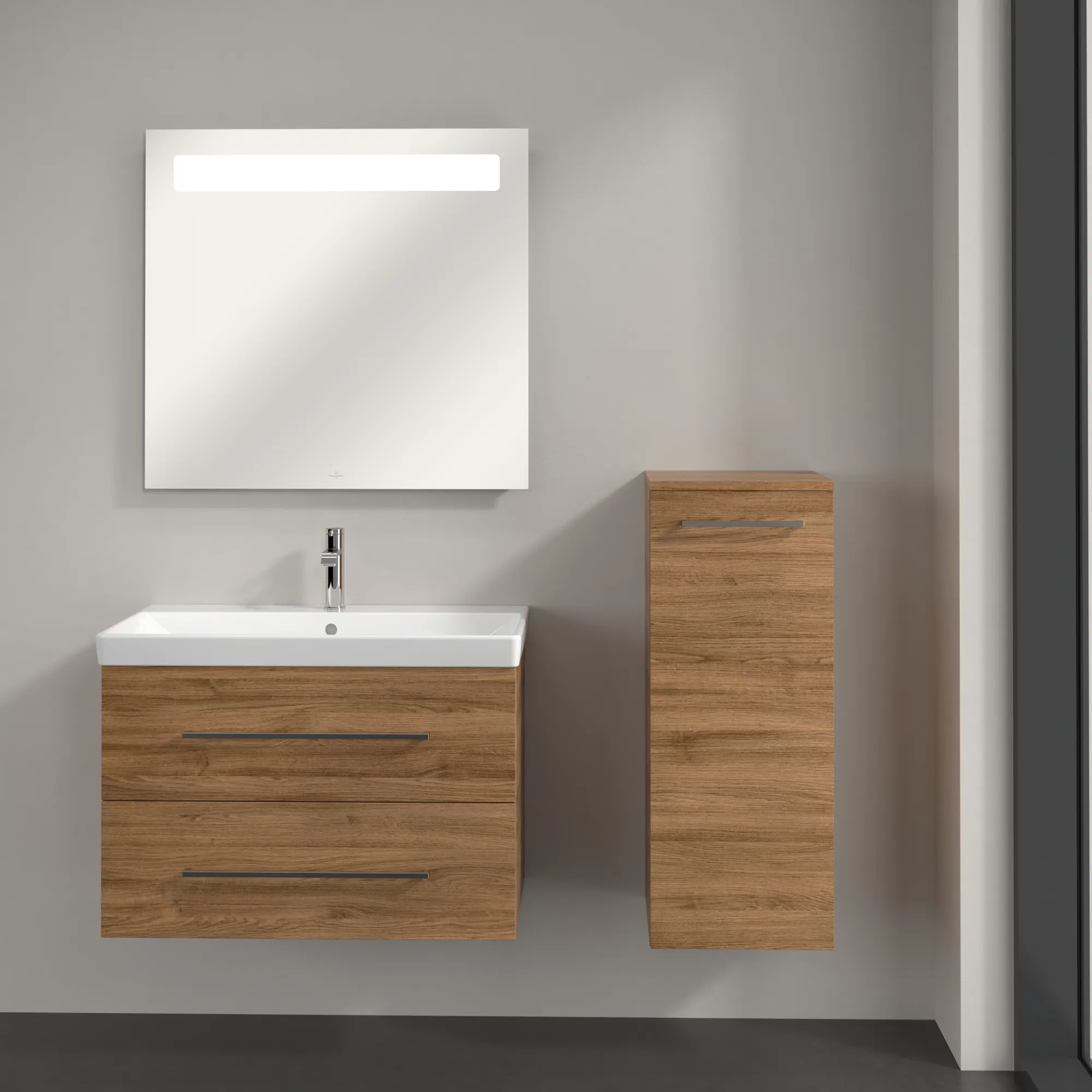 Villeroy & Boch Seitenschrank „Avento“ 35 × 89 × 37,3 × 37,3 cm Kansas Oak, Anschlag rechts, Soft Closing, 1 Tür Villeroy & Boch Seitenschrank „Avento“ 35 × 89 × 37,3 × 37,3 cm Kansas Oak, Anschlag rechts, Soft Closing, 1 Tür
