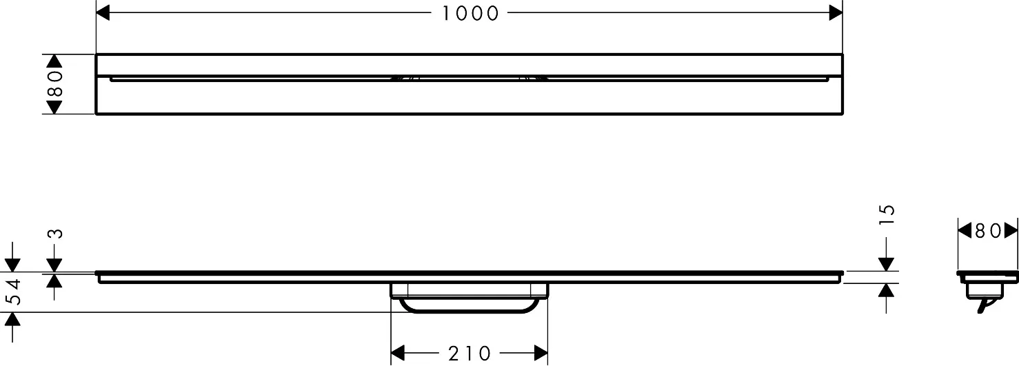 AXOR Drain Fertigset Duschrinne 1000 zur Wandmontage Chrom AXOR Drain Fertigset Duschrinne 1000 zur Wandmontage Chrom