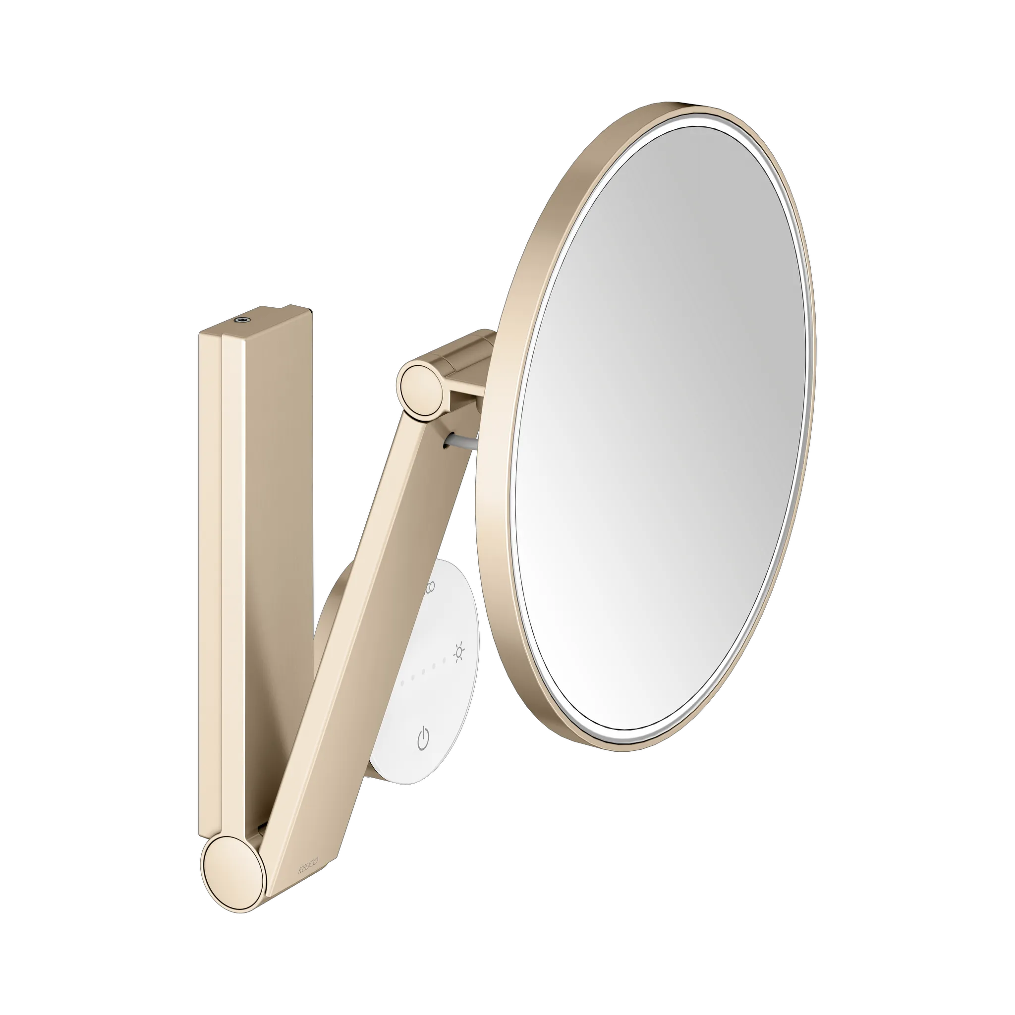 KEUCO Kosmetikspiegel iLook_move beleuchtet, rund, 212 mm, Bronze gebürstet