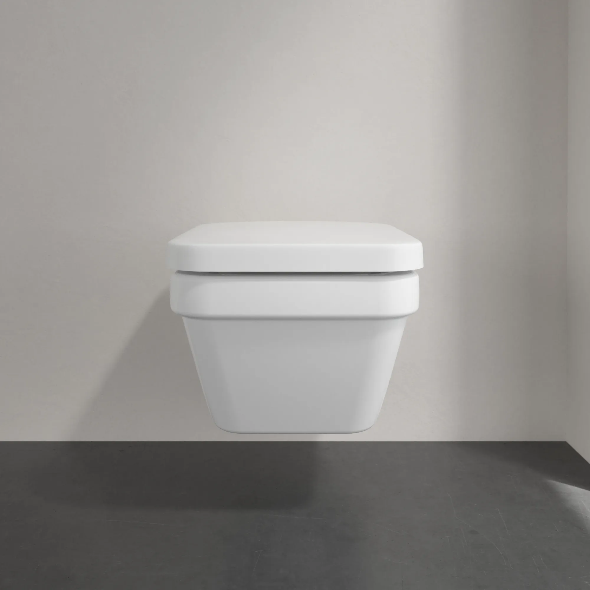Wand-Tiefspül-WC Combi-Pack DirectFlush „Architectura“ 37 × 31,6 × 53 cm in Weiß Alpin, ohne Spülrand, Abgang waagerecht
