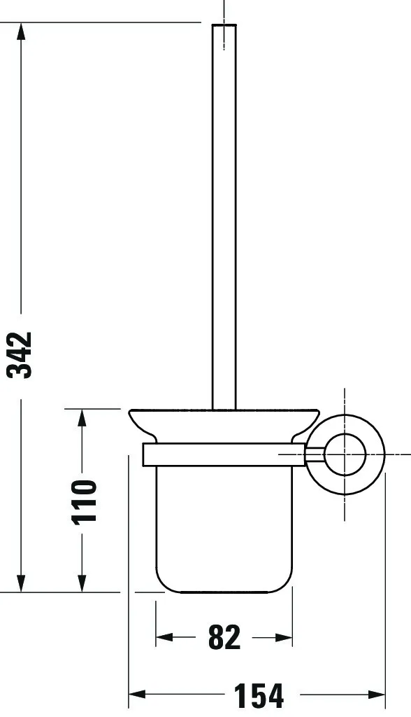 Bürstengarnitur D-Code für Wandmontage, Glas matt, chrom