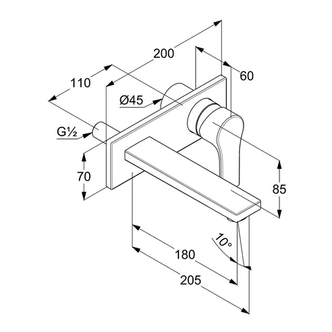 Kludi ZENTA SL WT-2LOCH-WAND-EHM Waschtisch-Einhandmischer chrom Kludi ZENTA SL WT-2LOCH-WAND-EHM Waschtisch-Einhandmischer chrom
