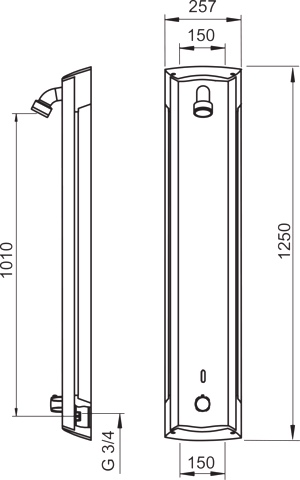 HA Duschpaneel HANSAELECTRA 6415 6 V DN15 Aluminium/Chrom