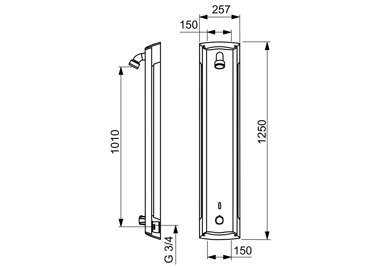 HansaELECTRA Duschpaneel HansaELECTRA 6415 6 V DN15 Aluminium/Chrom HansaELECTRA Duschpaneel HansaELECTRA 6415 6 V DN15 Aluminium/Chrom