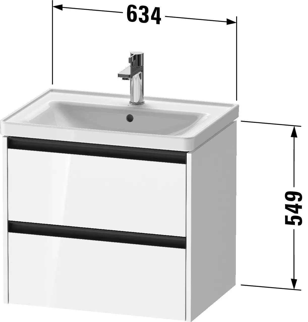 Duravit Waschtischunterschrank wandhängend „Ketho.2“ 63,4 × 54,9 × 45,5 cm in Weiß Supermatt