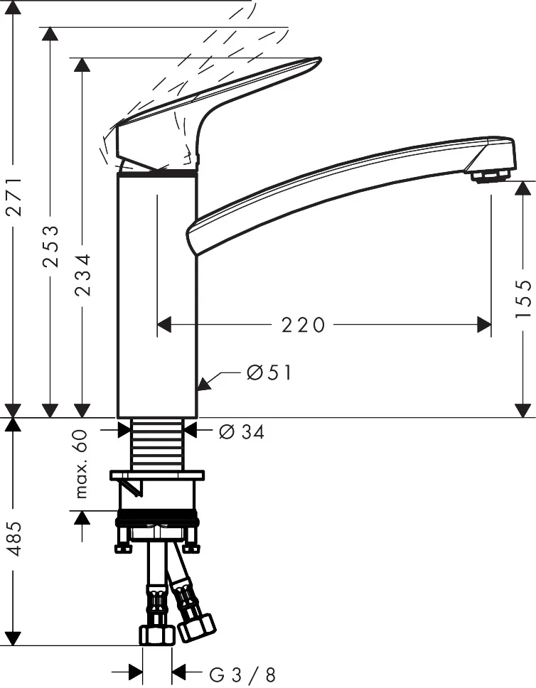 Hansgrohe Logis M31 Küchenmischer 160, CoolStart, EcoSelection, 1jet, Chrom Hansgrohe Logis M31 Küchenmischer 160, CoolStart, EcoSelection, 1jet, Chrom