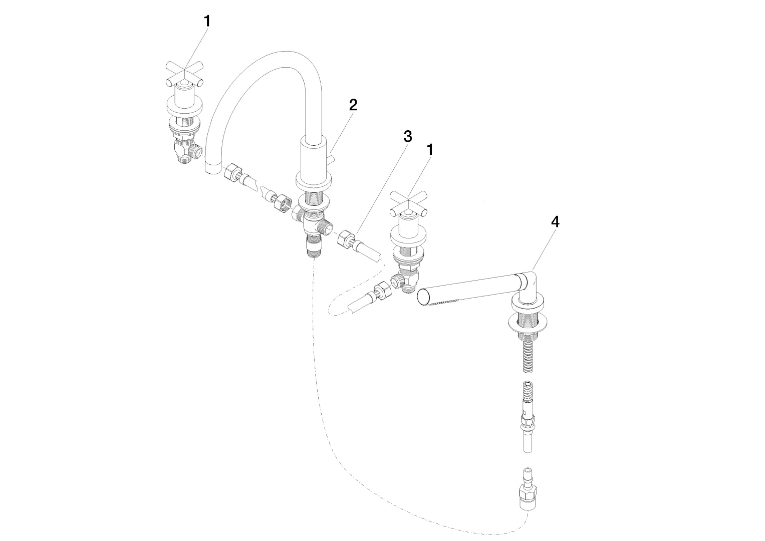 Dornbracht Tara Wannen-Vierlochbatterie Chrom Dornbracht Tara Wannen-Vierlochbatterie Chrom