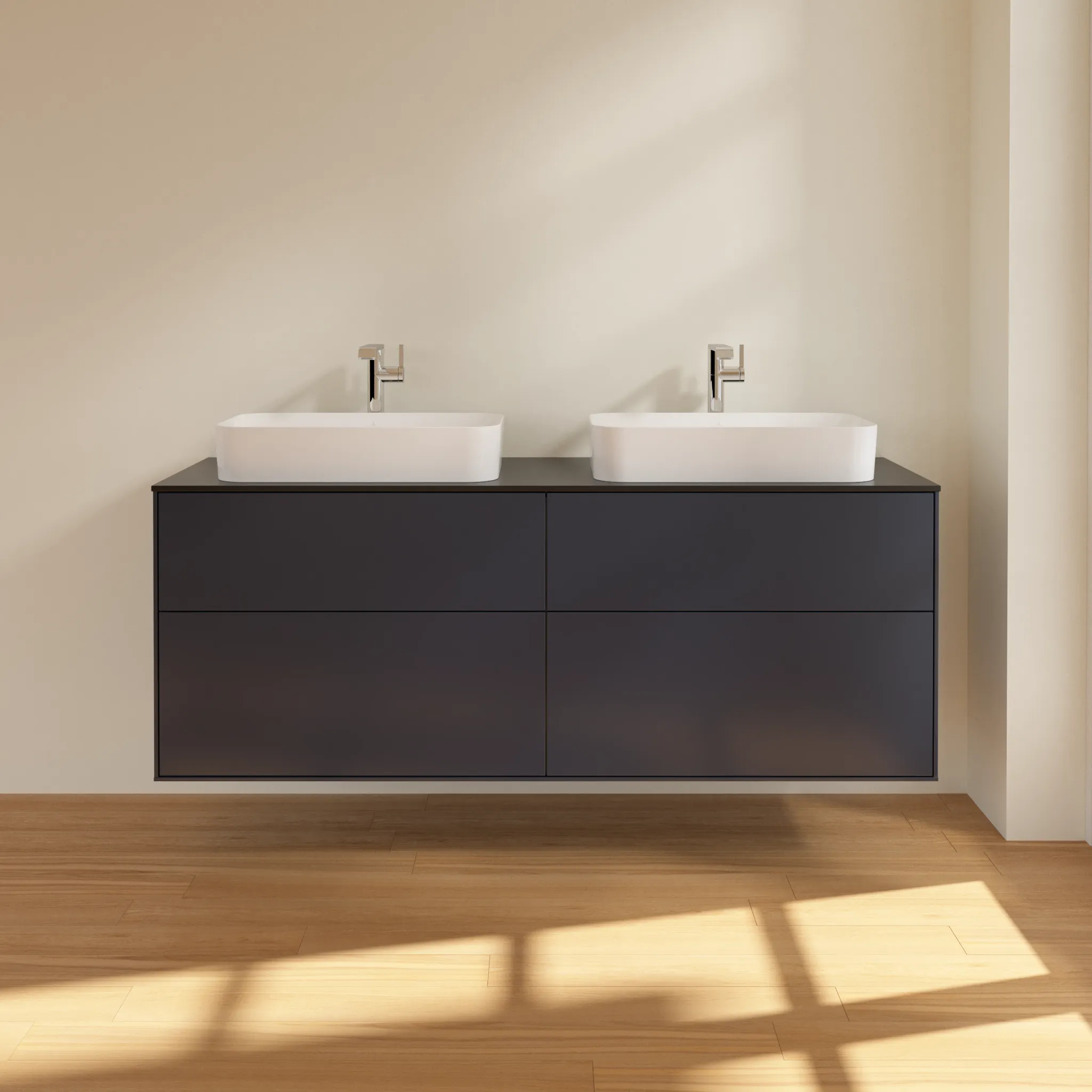 Villeroy & Boch Waschtischunterschrank „Finion“ für Schrankwaschtisch 160 × 60,3 × 50,1 cm 4 Schubladen, für 2 Waschbecken links und rechts