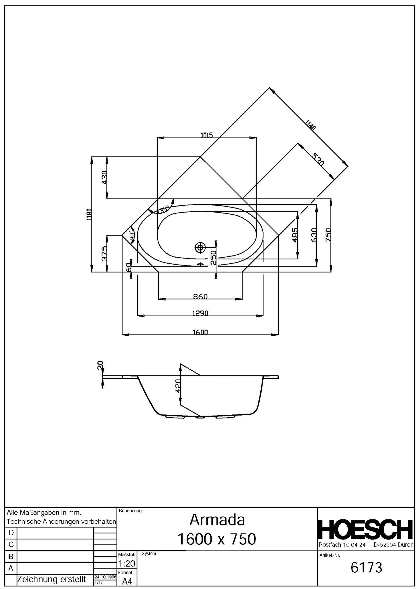 Hoesch Armada Badewanne 1600x750 Weiß Hoesch Armada Badewanne 1600x750 Weiß