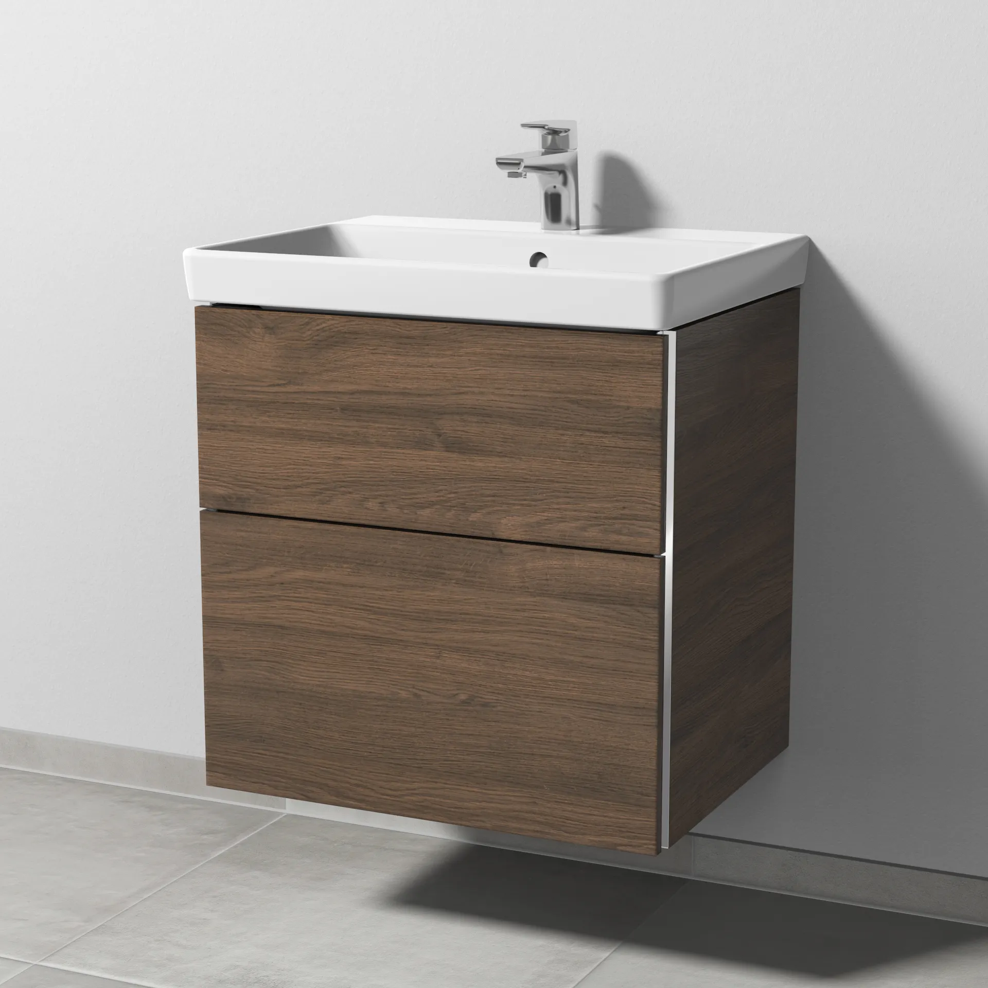 Sanipa Waschtischunterschrank „3way“ passend zu Keramik-Waschtische Avento von Villeroy & Boch 580 × 580 × 452 mm in Eiche Arizona
