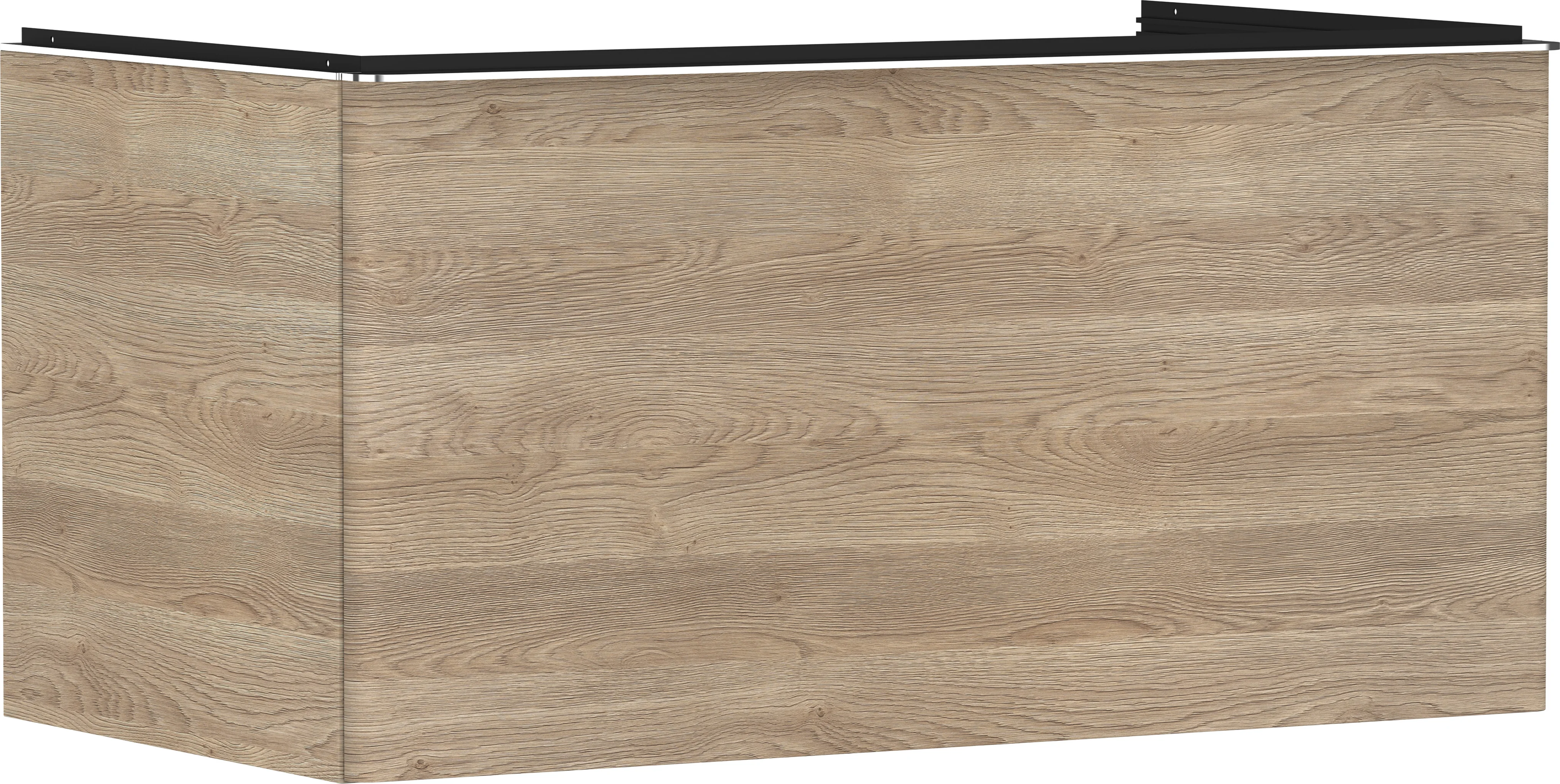 Hansgrohe Xelu Q Waschtischunterschrank Eiche Natur, 980x540 mm, 1 Schubkasten, verchromte Griffe, SoftClose, Wandmontage