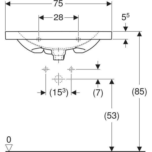 Wandwaschtisch mit Ablagefläche „Acanto“, rechteckig, Ablagefläche links und rechts 75 × 42,2 cm in weiß alpin Wandwaschtisch mit Ablagefläche „Acanto“, rechteckig, Ablagefläche links und rechts 75 × 42,2 cm in weiß alpin