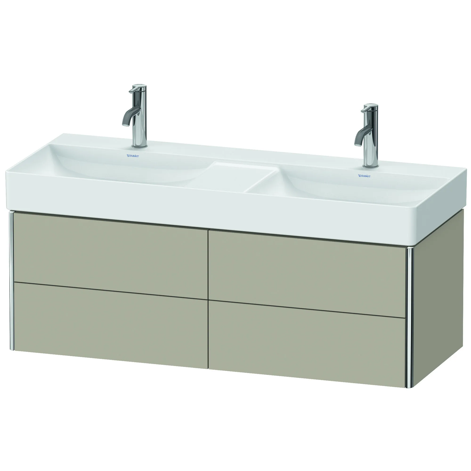 Duravit Waschtischunterschrank wandhängend „XSquare“ 118,4 × 39,7 × 46 cm Taupe Seidenmatt Duravit Waschtischunterschrank wandhängend „XSquare“ 118,4 × 39,7 × 46 cm Taupe Seidenmatt