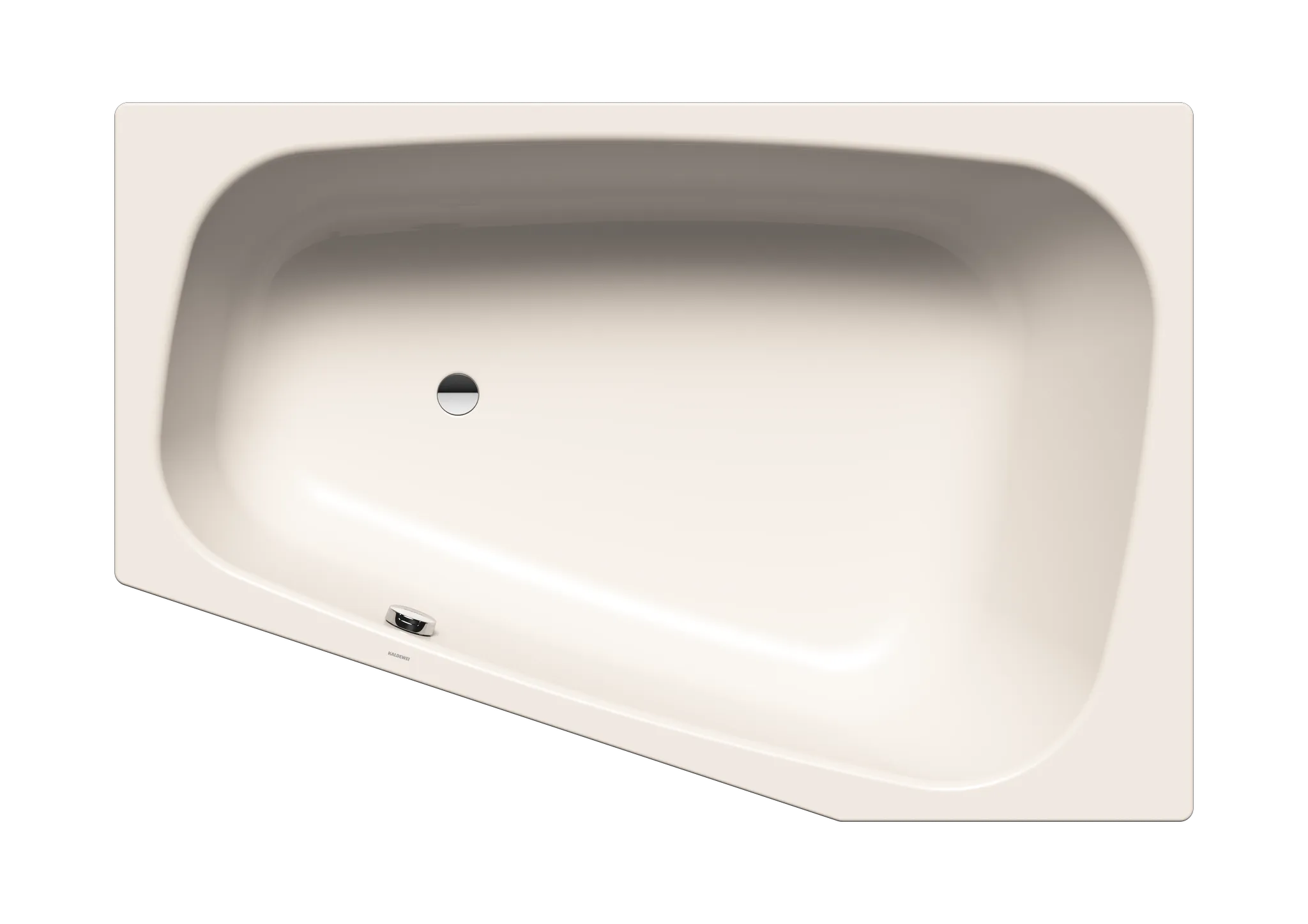 Kaldewei Badewanne „Plaza Duo“ trapez fünfeck 180 × 120 cm, mit Grifflochbohrungen, links in pergamon